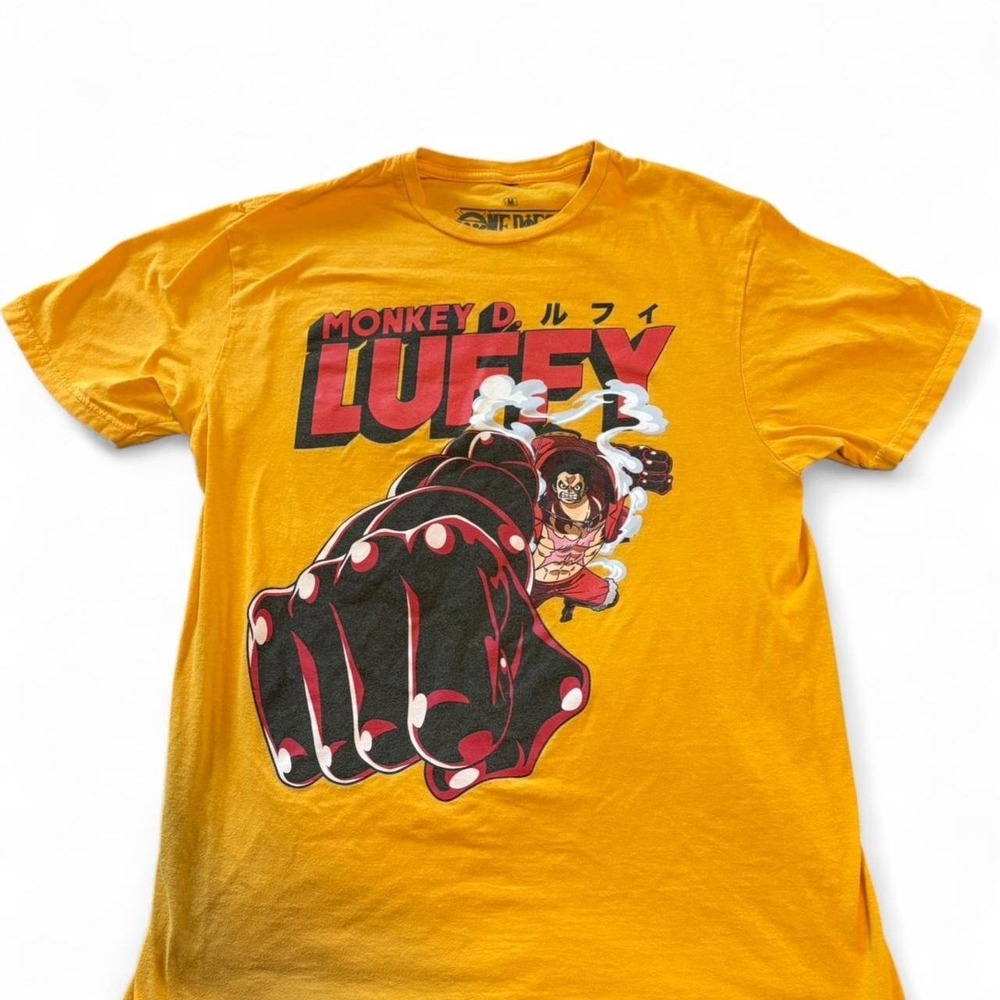 One Piece Luffy Yellow Graphic T-Shirt Adult Size Medium